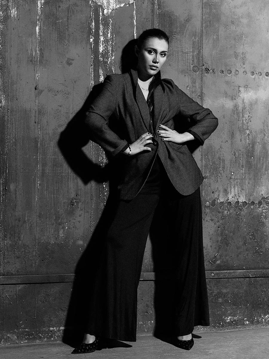 Styled portrait session with dramatic studio lighting 5