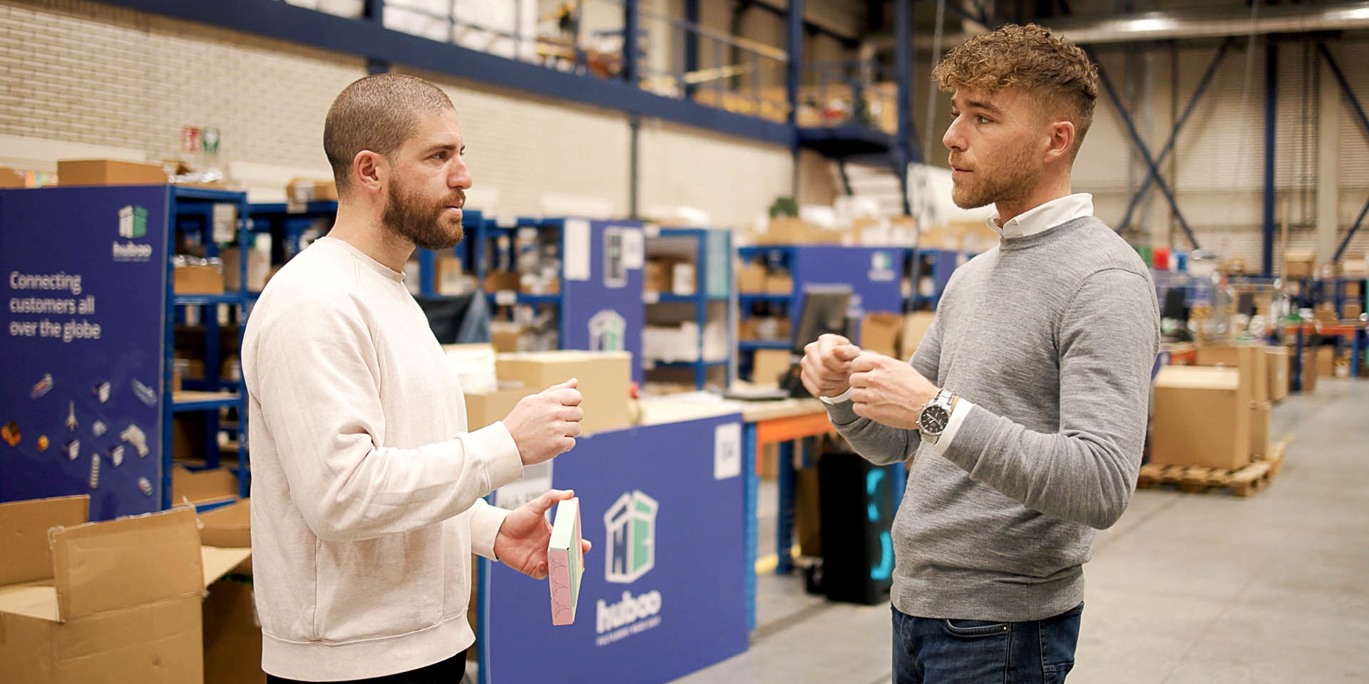 Warehouse employee preparing Primal Soles customer orders 6