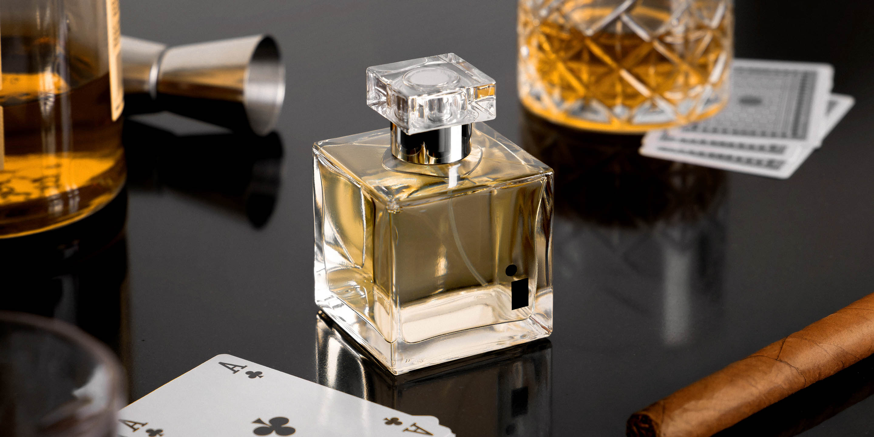 Close-up product photograph of Illuminum London perfume bottle details 21