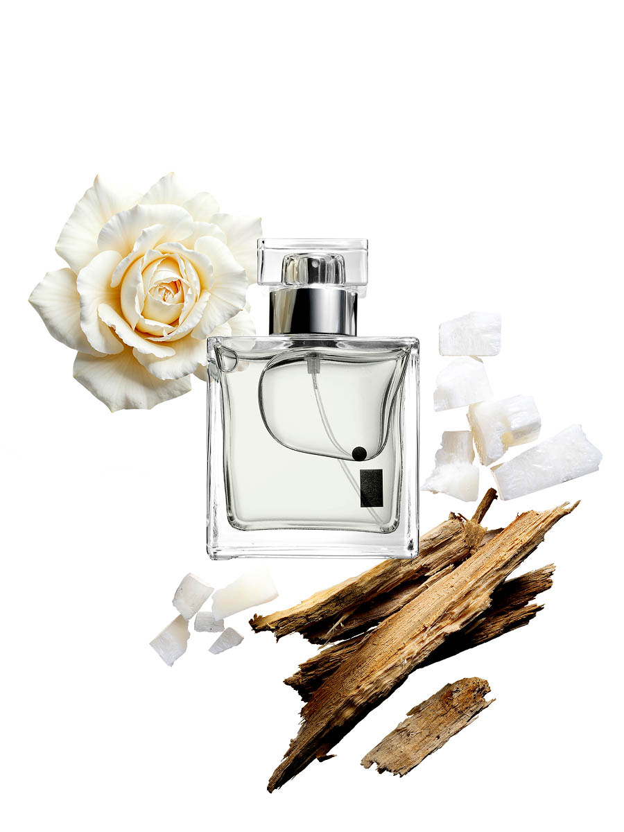 Luxury perfume product photography with editorial set styling 9