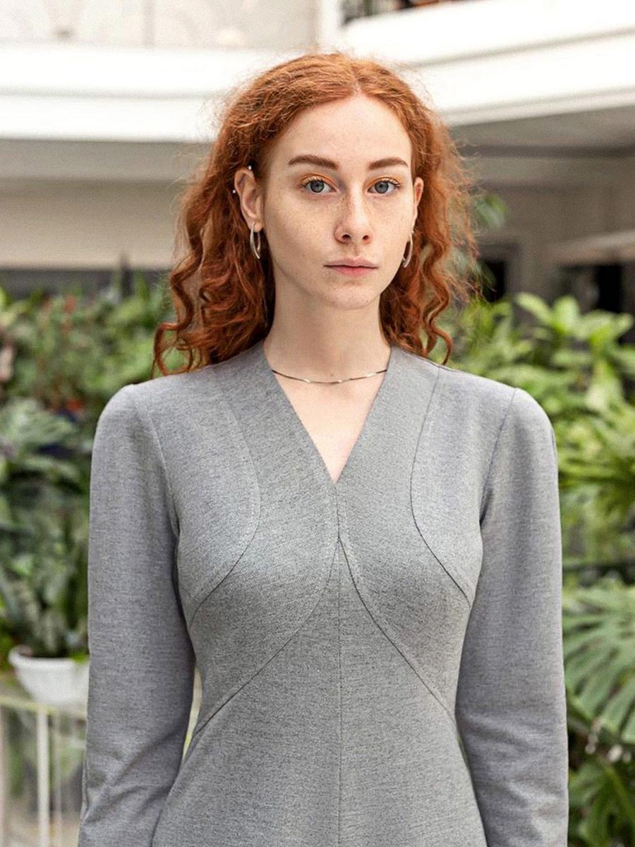 Young woman modelling casual clothing in an urban outdoor location in Kharkiv 12
