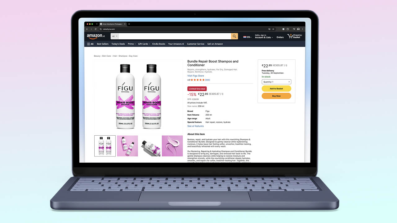 Beauty product image composed for social media advertising 23