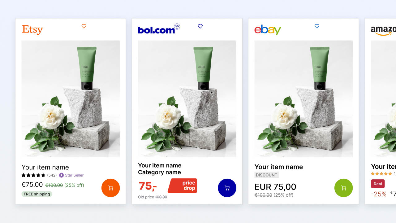 Front side and detail views prepared for a product page 18