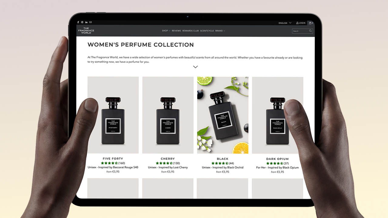 coordinated perfume collection photographed for ecommerce 16